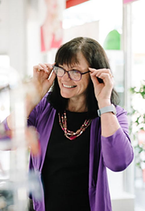 Woman Buying Multifocal Glasses
